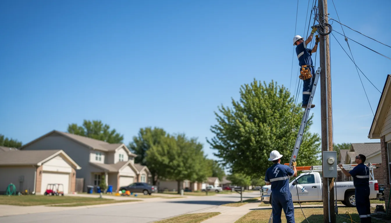 Residential electrician providing installation services in Mansfield, TX